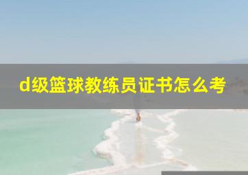 d级篮球教练员证书怎么考