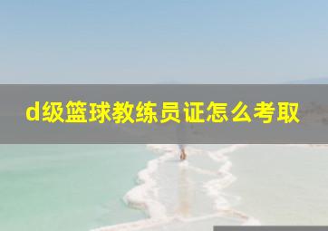 d级篮球教练员证怎么考取