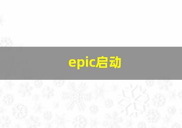 epic启动