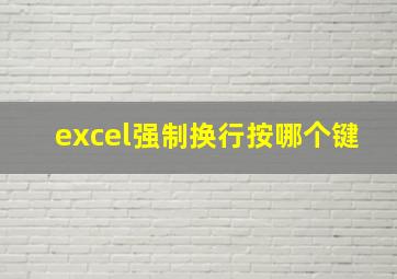 excel强制换行按哪个键