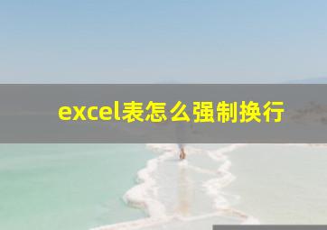 excel表怎么强制换行