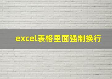 excel表格里面强制换行