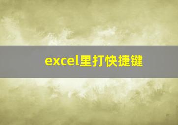 excel里打快捷键