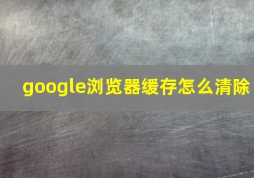 google浏览器缓存怎么清除