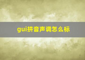 gui拼音声调怎么标