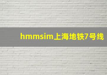 hmmsim上海地铁7号线