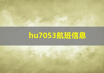 hu7053航班信息