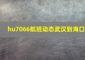 hu7066航班动态武汉到海口