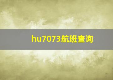 hu7073航班查询