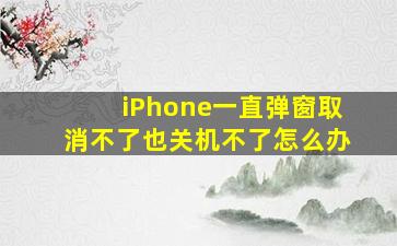 iPhone一直弹窗取消不了也关机不了怎么办