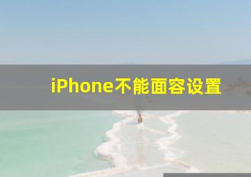 iPhone不能面容设置