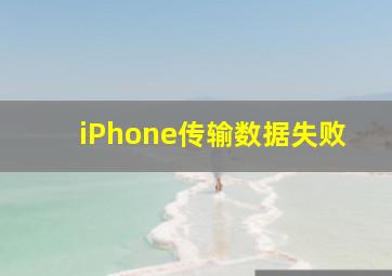 iPhone传输数据失败