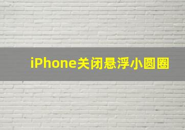 iPhone关闭悬浮小圆圈