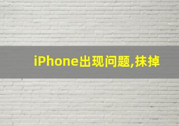 iPhone出现问题,抹掉