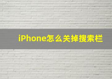 iPhone怎么关掉搜索栏