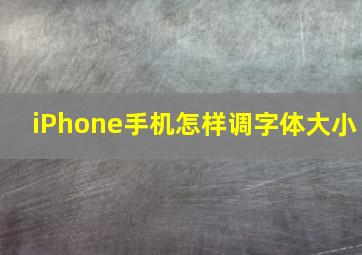 iPhone手机怎样调字体大小