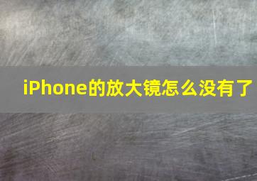 iPhone的放大镜怎么没有了