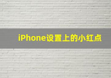 iPhone设置上的小红点