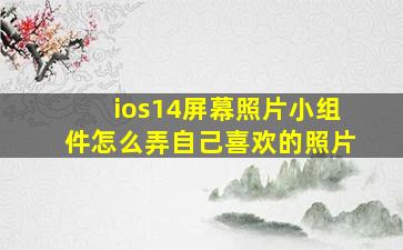 ios14屏幕照片小组件怎么弄自己喜欢的照片