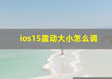 ios15震动大小怎么调