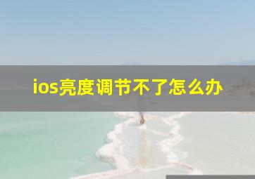 ios亮度调节不了怎么办