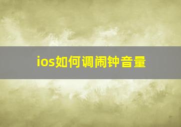 ios如何调闹钟音量