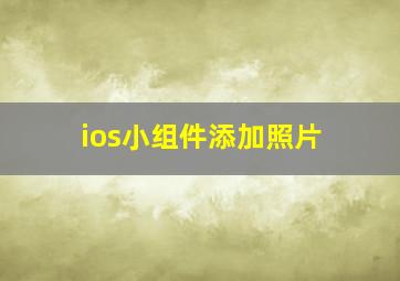 ios小组件添加照片