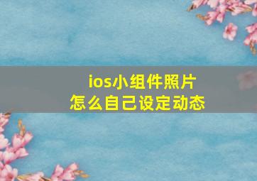 ios小组件照片怎么自己设定动态