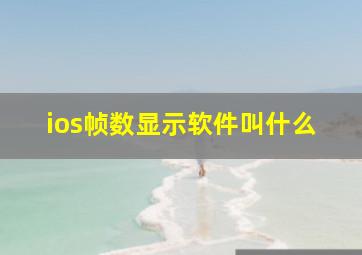 ios帧数显示软件叫什么