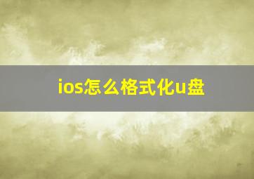 ios怎么格式化u盘