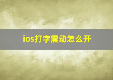 ios打字震动怎么开