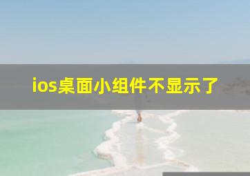 ios桌面小组件不显示了