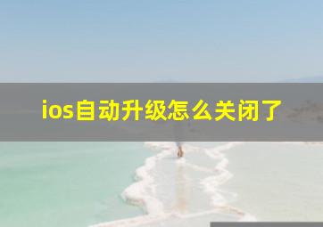 ios自动升级怎么关闭了