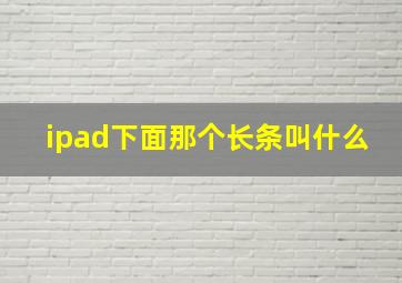 ipad下面那个长条叫什么