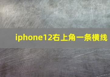 iphone12右上角一条横线