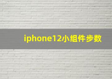 iphone12小组件步数