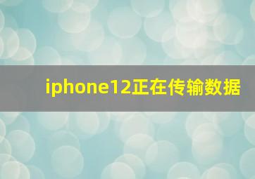 iphone12正在传输数据