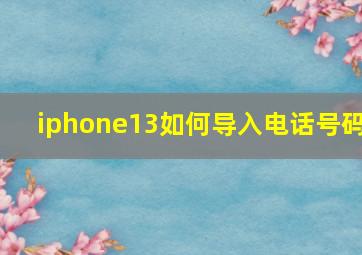 iphone13如何导入电话号码