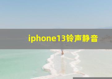 iphone13铃声静音