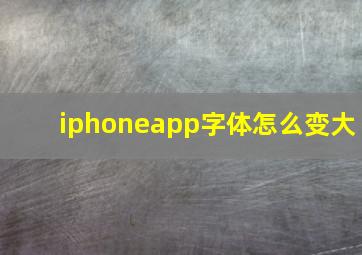 iphoneapp字体怎么变大