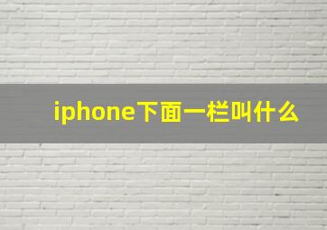 iphone下面一栏叫什么