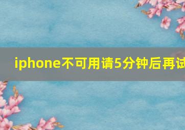 iphone不可用请5分钟后再试