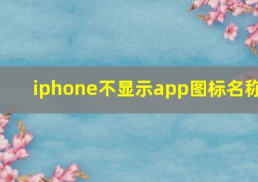 iphone不显示app图标名称