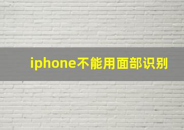 iphone不能用面部识别