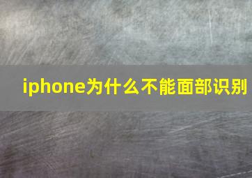 iphone为什么不能面部识别