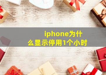 iphone为什么显示停用1个小时