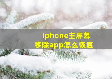 iphone主屏幕移除app怎么恢复