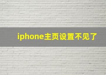 iphone主页设置不见了