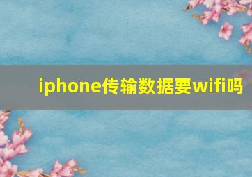 iphone传输数据要wifi吗