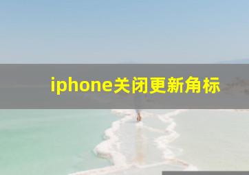 iphone关闭更新角标